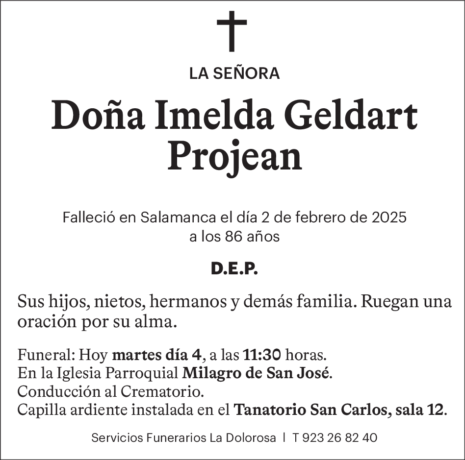 Doña Imelda Geldart Projean
