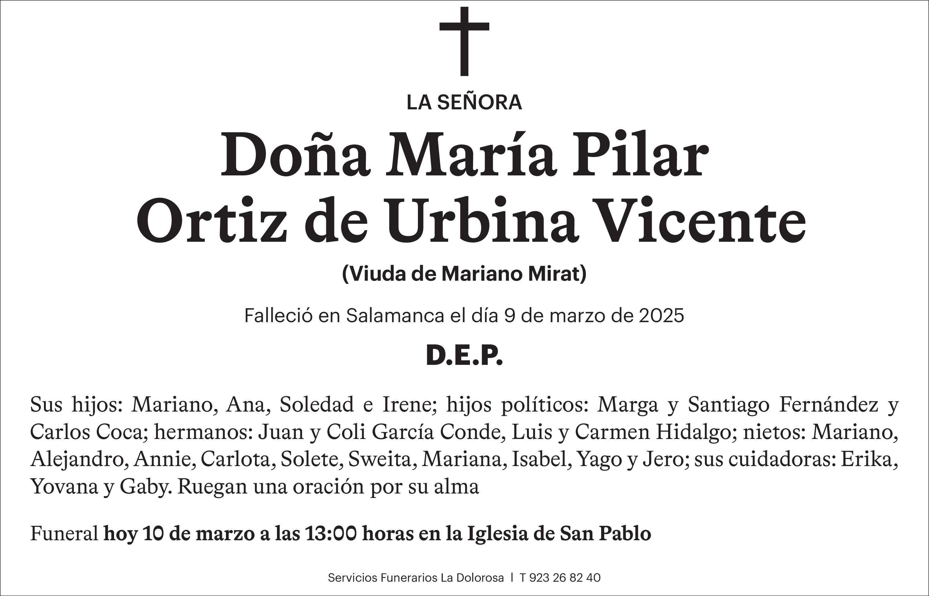 Doña María Pilar Ortiz de Urbina Vicente