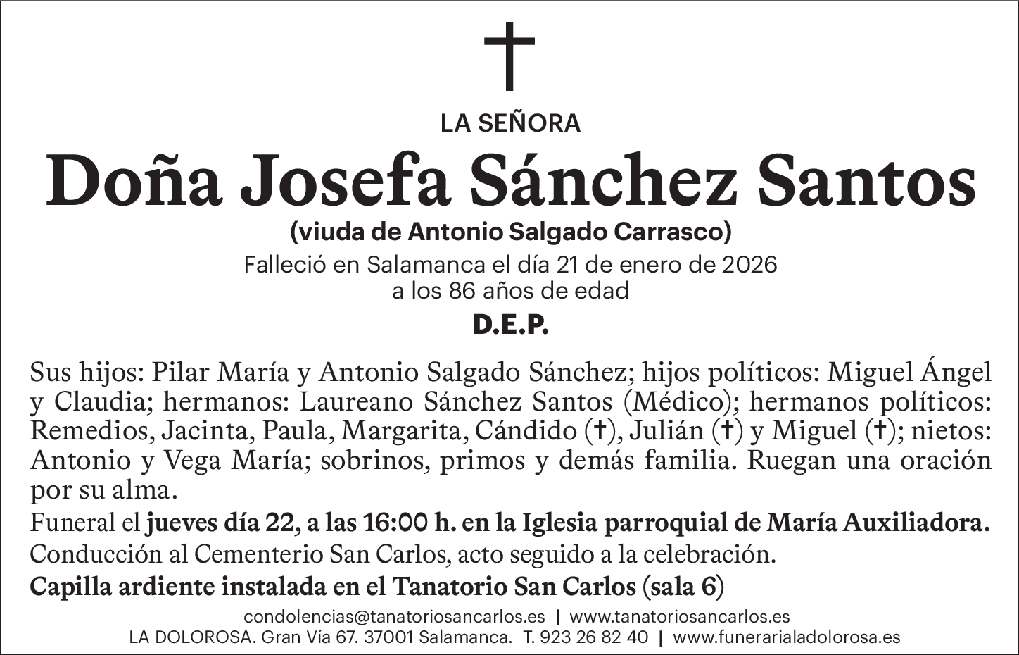 Doña Josefa Sánchez Santos