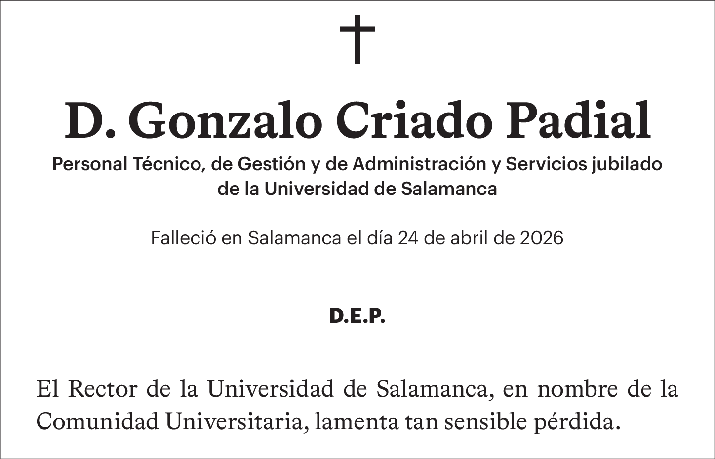 D. Gonzalo Criado Padial